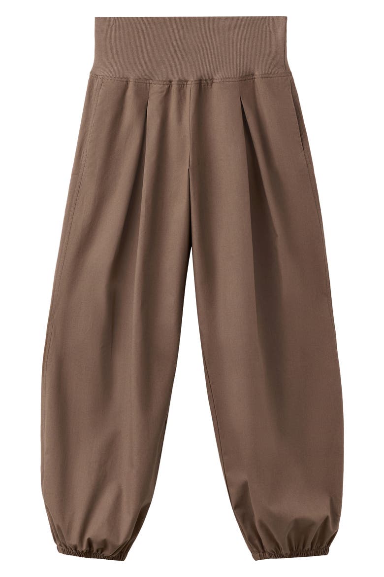 Pull-On High Waist Cotton Balloon Pants, Alternate, color, MEDIUM BROWN