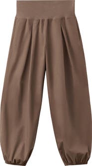 MANGO Pull-On High Waist Cotton Balloon Pants