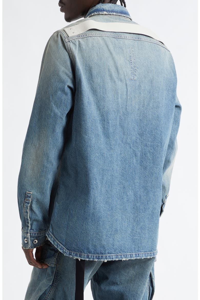 Distressed Denim Overshirt, Alternate, color, WASHED INDIGO