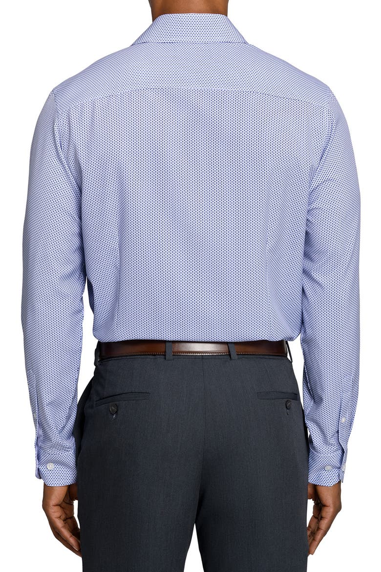 Regular Fit Tile Print Performance Dress Shirt, Alternate, color, WHITE/ PURPLE