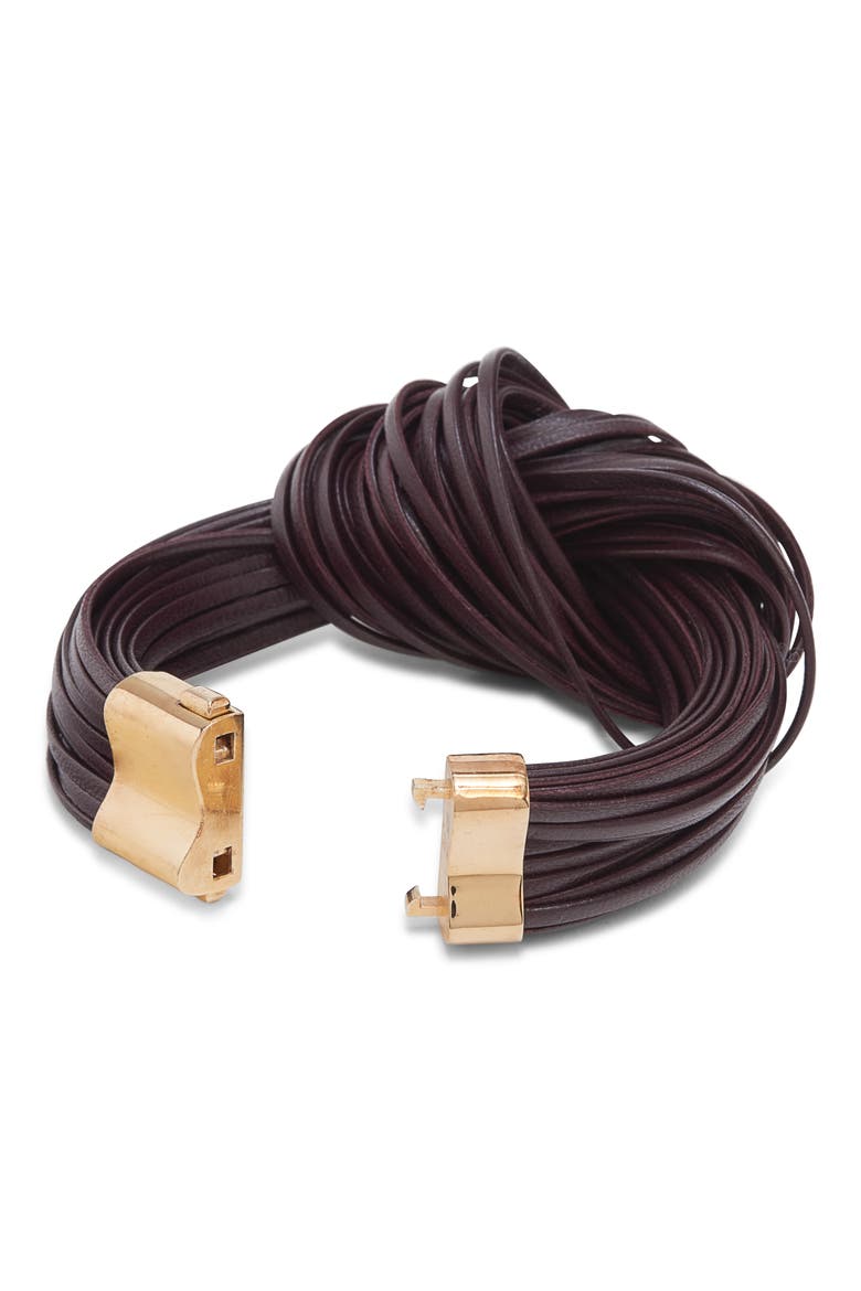 Knotted Leather Bracelet, Alternate, color, 2241 DARK BAROLO