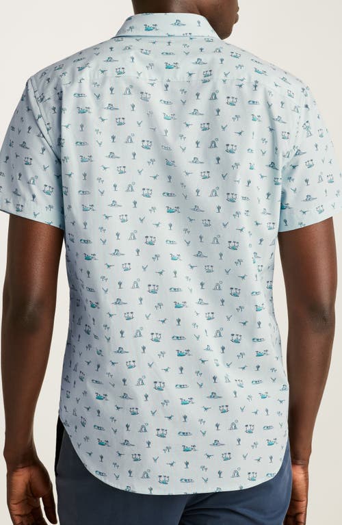 Bonobos Riviera Slim Fit Tropical Print Short Sleeve Stretch Cotton Button-up Shirt In Blue