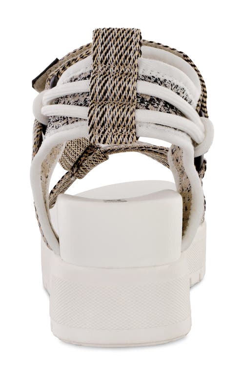 Mia Mileni Platform Wedge Sandal In Beige Multi