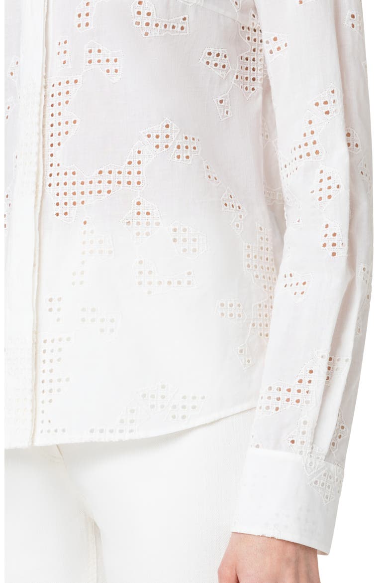 Eyelet Poplin Blouse, Alternate, color, CREAM