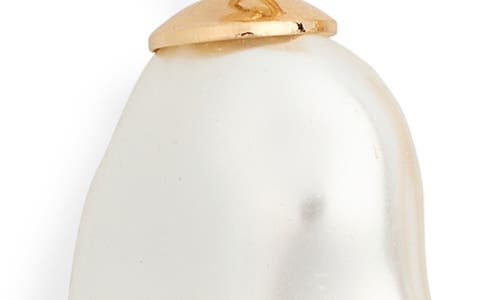 Nordstrom Rack Faux Pearl Link Drop Earrings In Gold