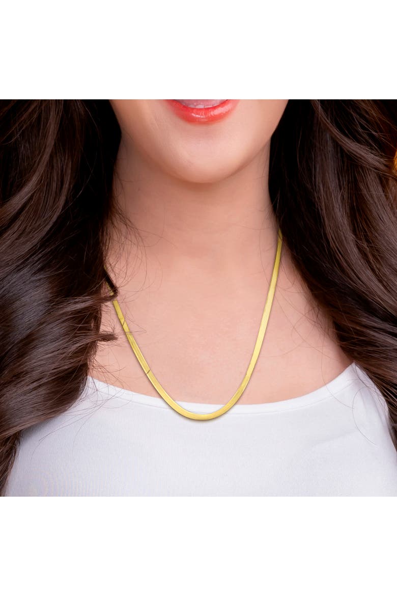 Flex Herringbone Chain Necklace 10k Gold, Alternate, color, Yellow Gold