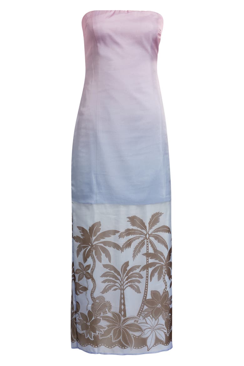 let me be sheer ombr midi slip dress A moment between light and shadow. Our ombr silk slip dress reflects the  colors of the sky, with crystal straps adding brilliance to every step