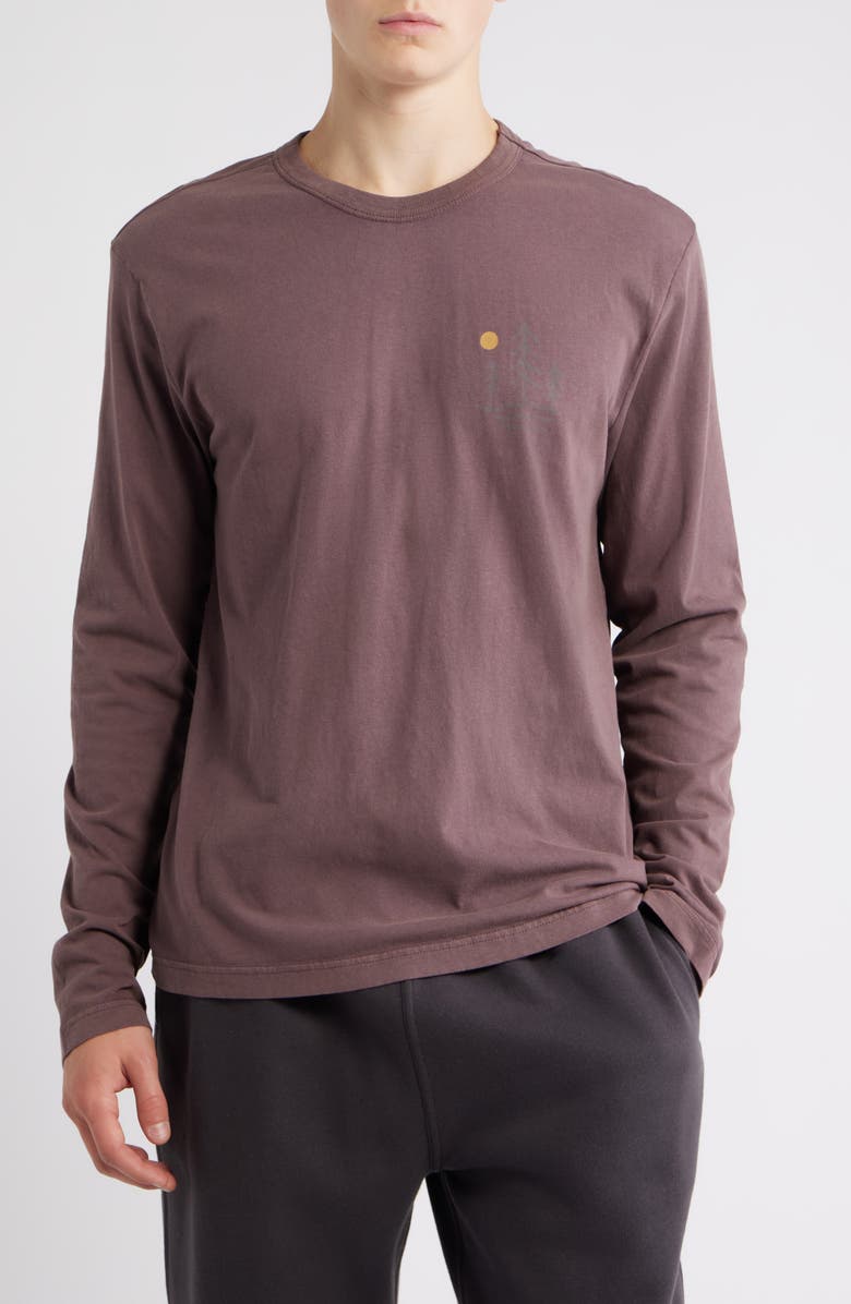 Threads 4 Thought Forest Graphic Mineral Wash Long Sleeve T-Shirt, Main, color, Ultra Maroon