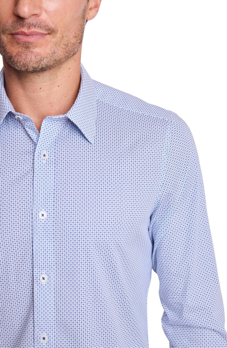 PAISLEY & GRAY Trim Fit Stretch Cotton Button-Up Shirt, Alternate, color, Blue White Xs