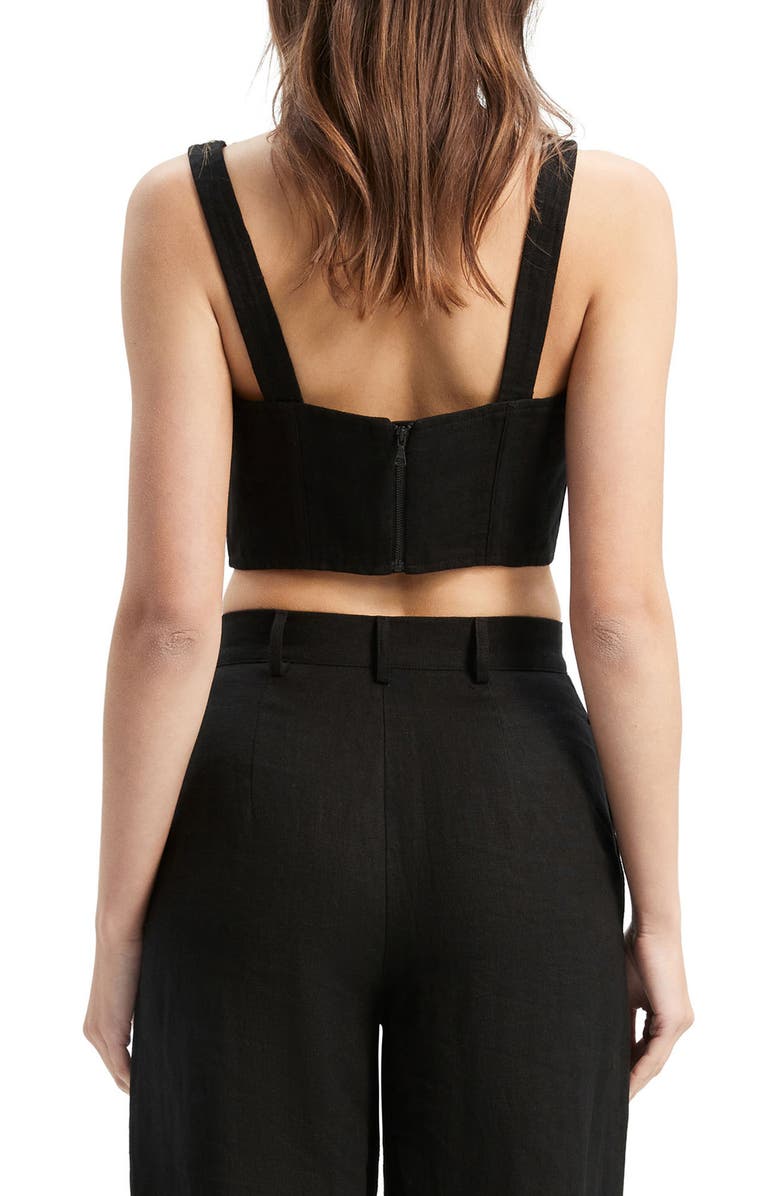 Bardot Linen Corset Top, Alternate, color,