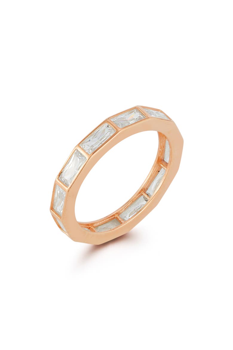 Baguette Cubic Zirconia Eternity Band Ring, Alternate, color, ROSE GOLD
