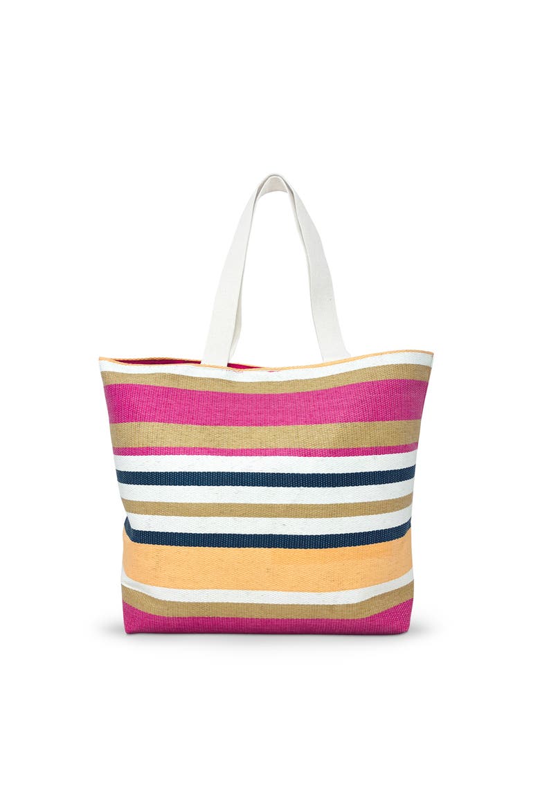 Striped Beach Tote, Main, color, Mulit-color