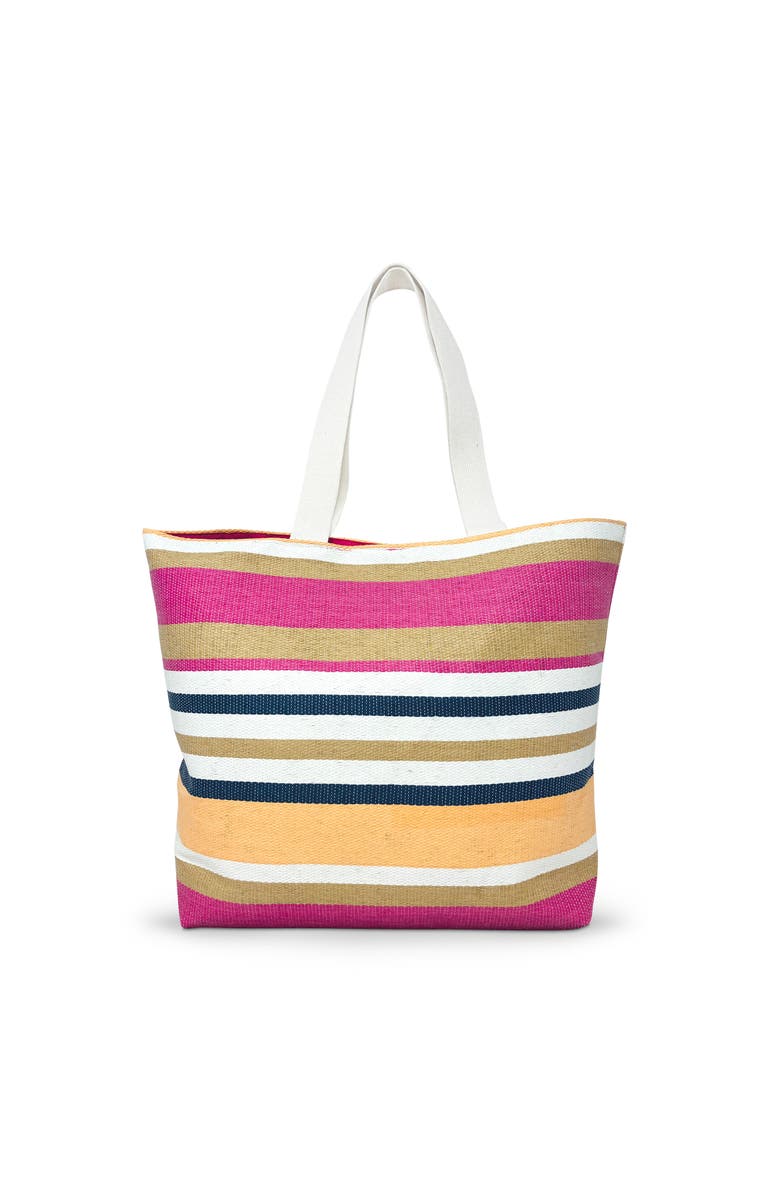 Youzey Striped Beach Tote, Main, color, Mulit-Color