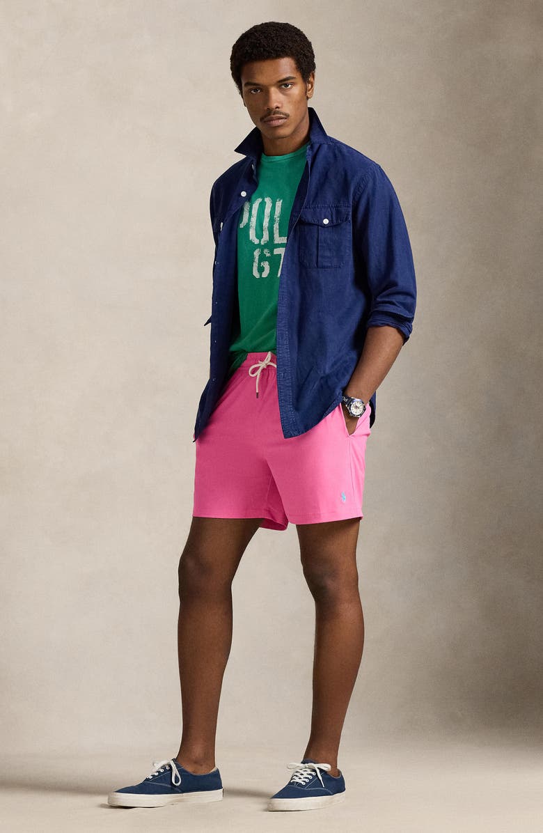 Polo Ralph Lauren Traveler Classic Swim Trunks, Alternate, color, Baja Pink