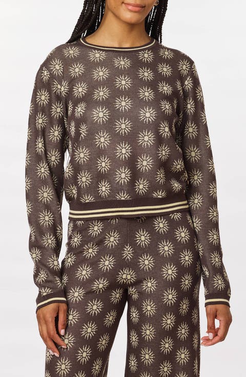 Floral Jacquard Crewneck Sweater