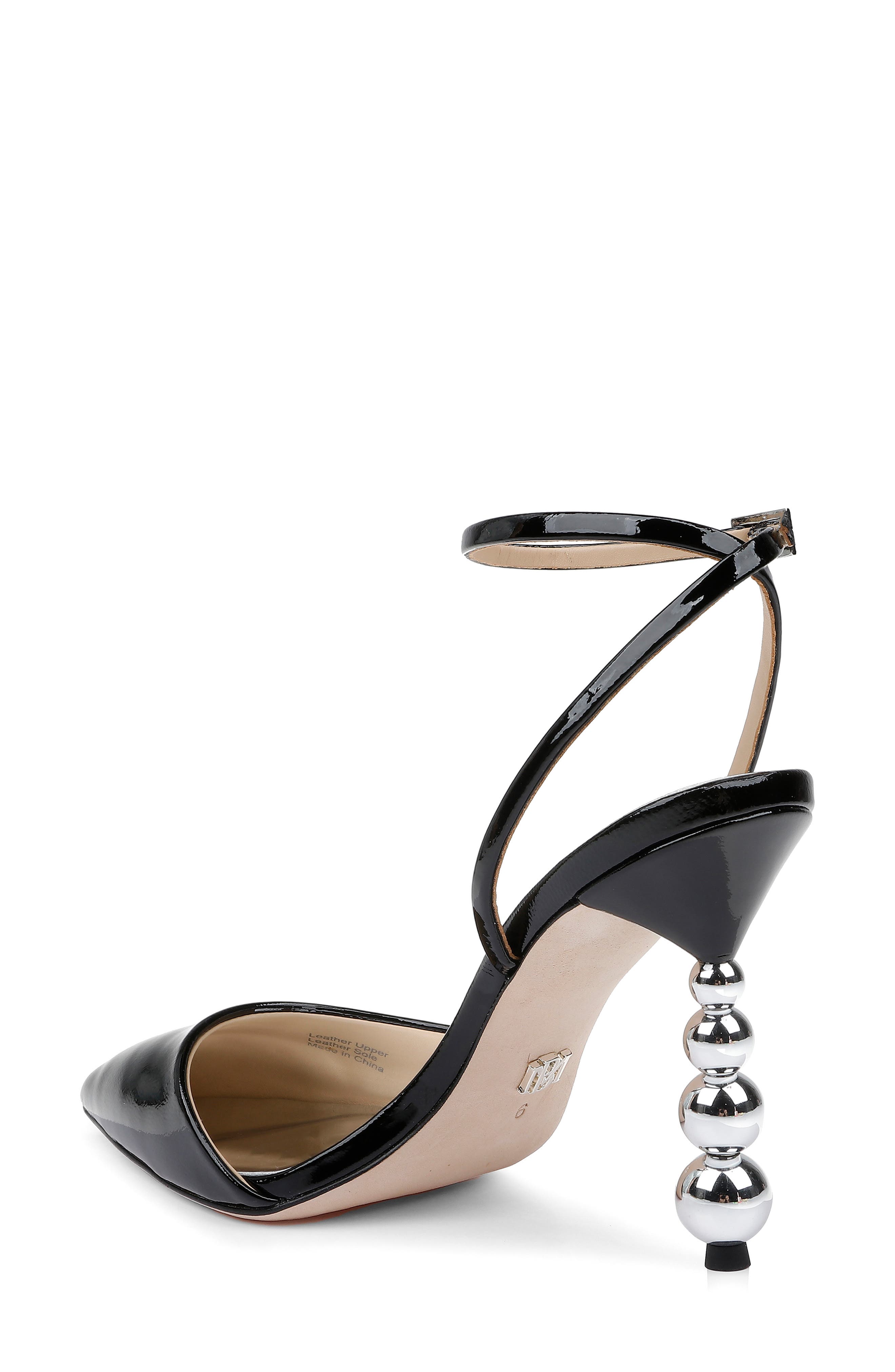 Badgley Mischka Collection Indie II Ankle Strap Pointed Toe Pump, Alternate, color, Black