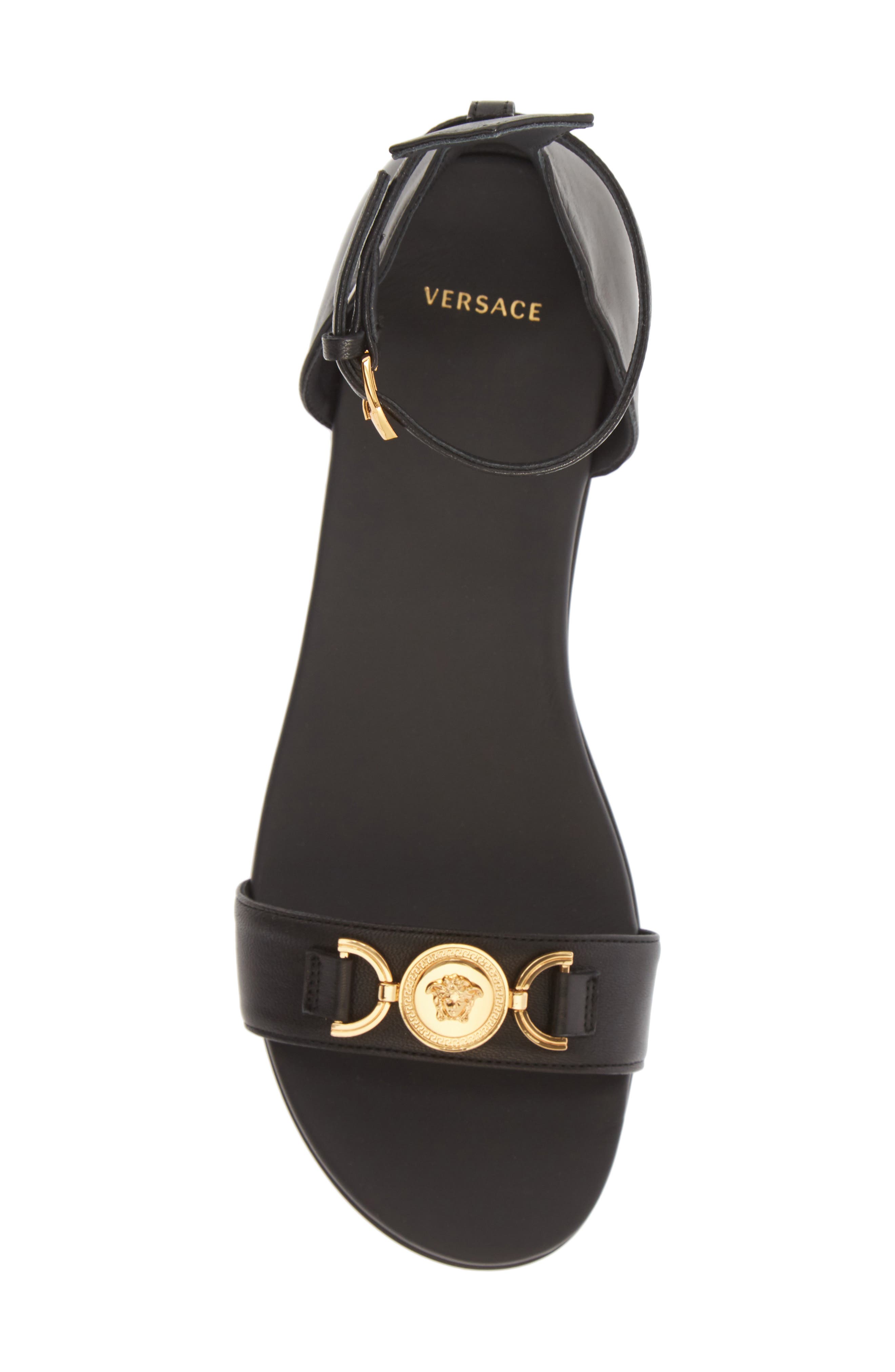 Versace First Line Ankle Strap Sandal, Alternate, color, 