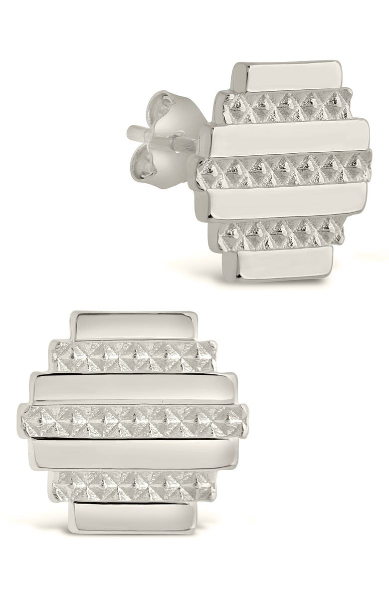 Sterling Forever Sezia Stud Earrings, Alternate, color, Silver