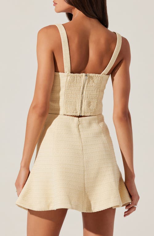 Astr The Label Kiona Diamante Tweed Crop Top In Yellow