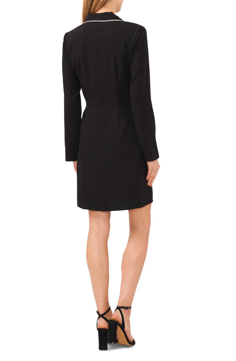 CeCe Rhinestone Trim Long Sleeve Coat Dress, Alternate, color,