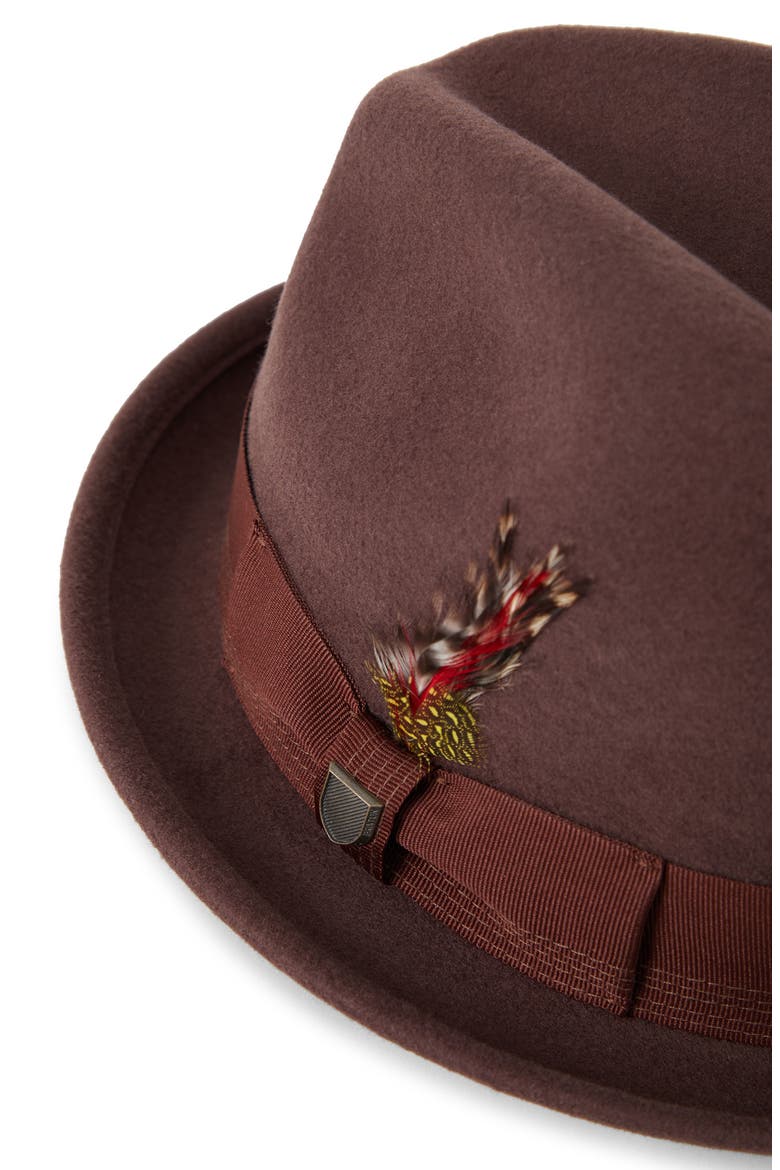 Gain Wool Fedora, Alternate, color, CHESTNUT