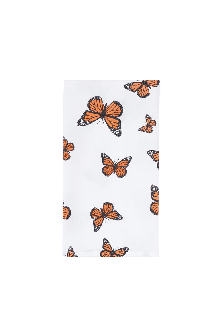 Monarch Butterfly Kitchen Towel, Main, color, brown