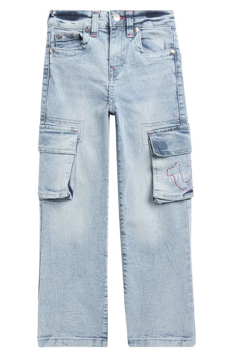 Kids' Leila Wide Leg Cargo Jeans (Big Kid)