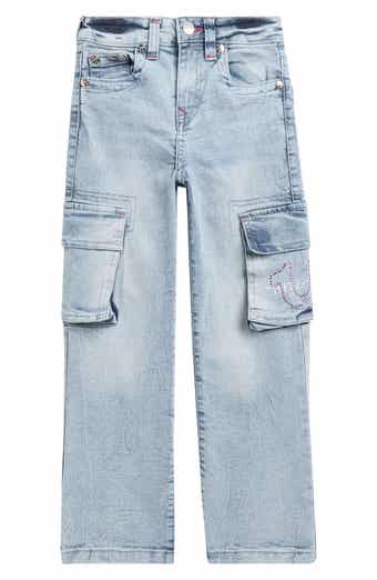 True Religion Kids' Leila Wide Leg Cargo Jeans