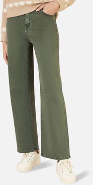 Yumi Stretch Canvas Wide Leg Jeans