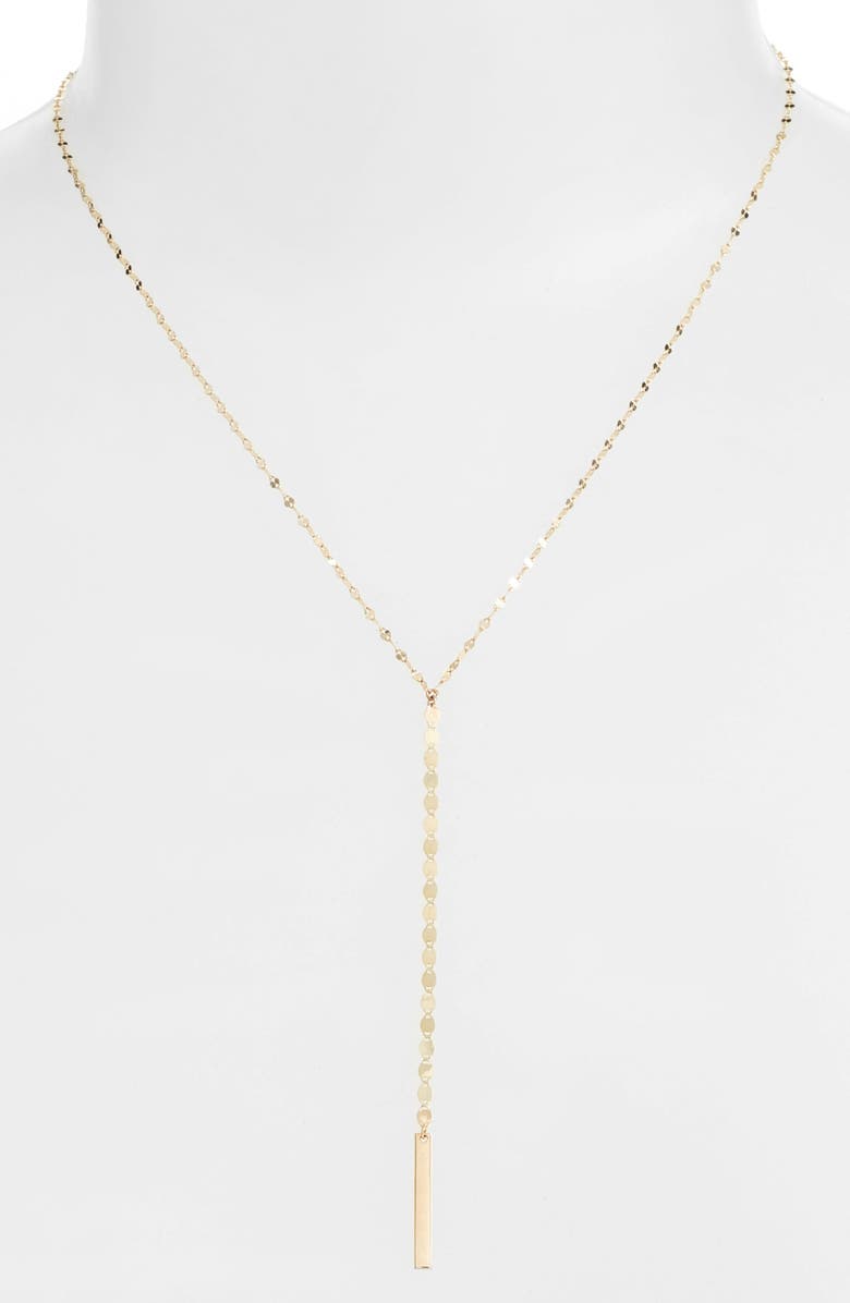 LANA Nude Remix 14K Gold Bar Y-Necklace, Alternate, color, 