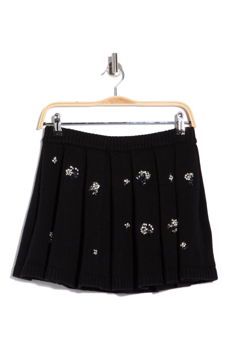 Cryus Wool & Cashmere Blend Sweater Miniskirt, Alternate, color, BLACK