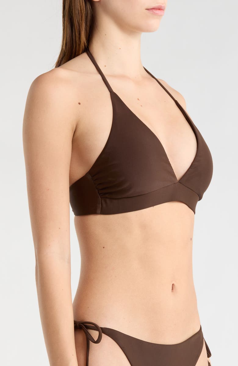 Ramy Brook Gari Halter Bikini Top, Alternate, color, Beach Brown