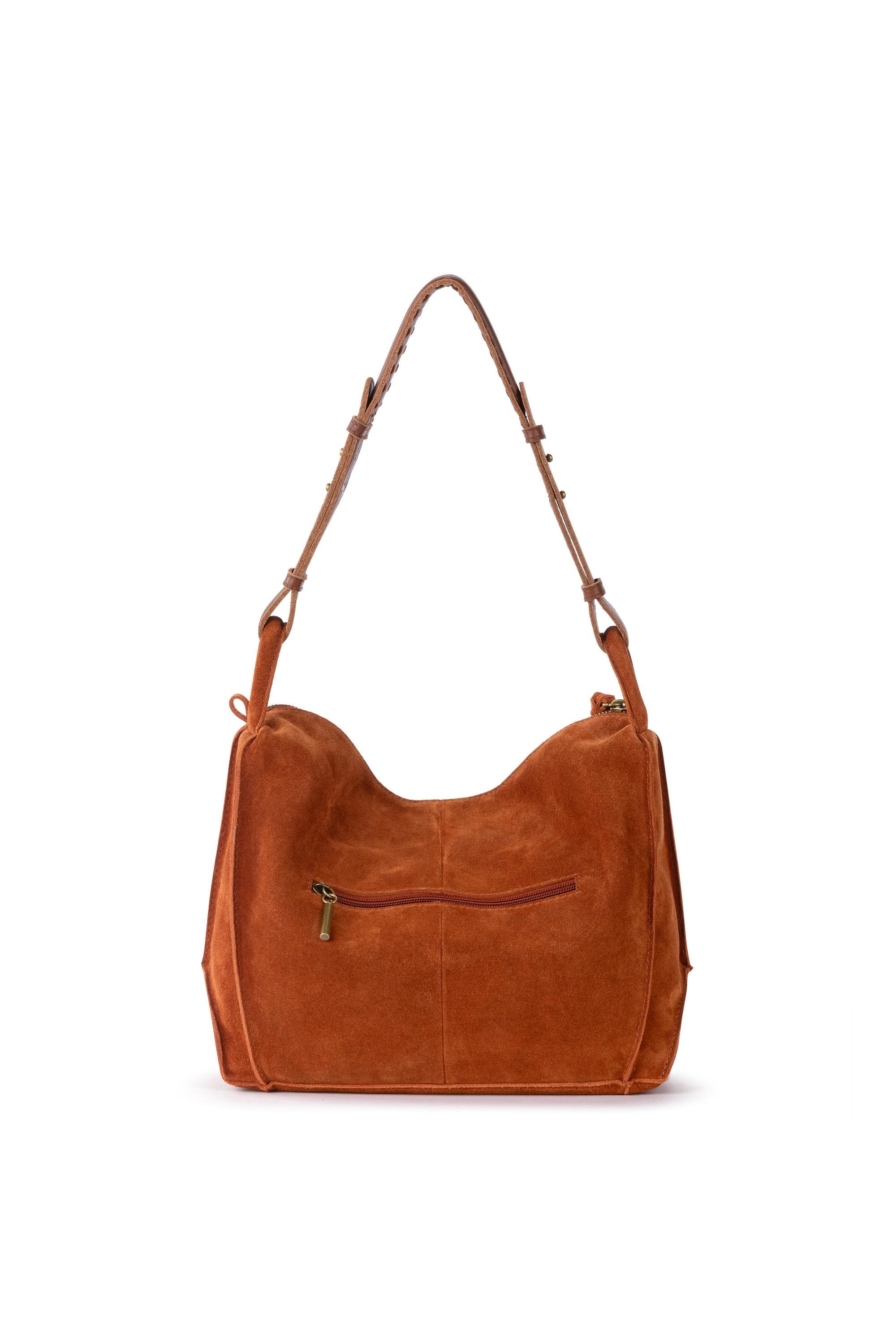 Los Feliz Hobo Leather Bag, Alternate, color, Persimmon Suede