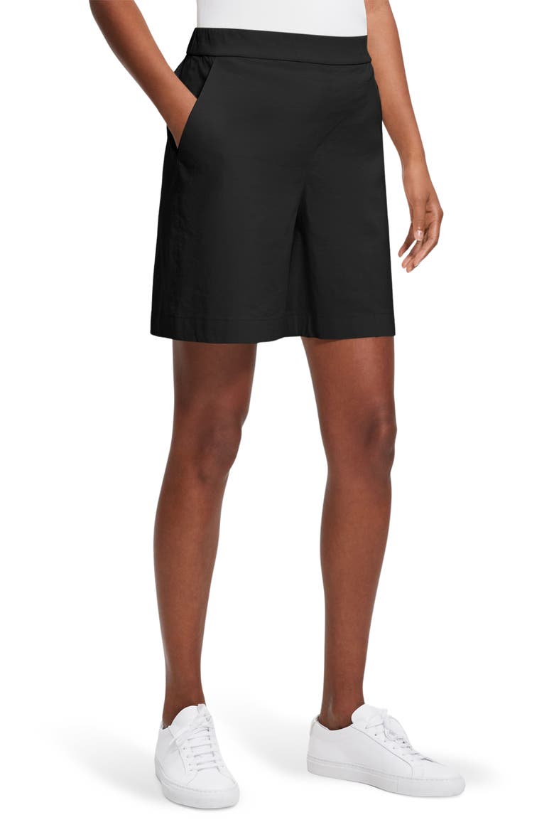 Linen Blend Shorts, Alternate, color, BLACK