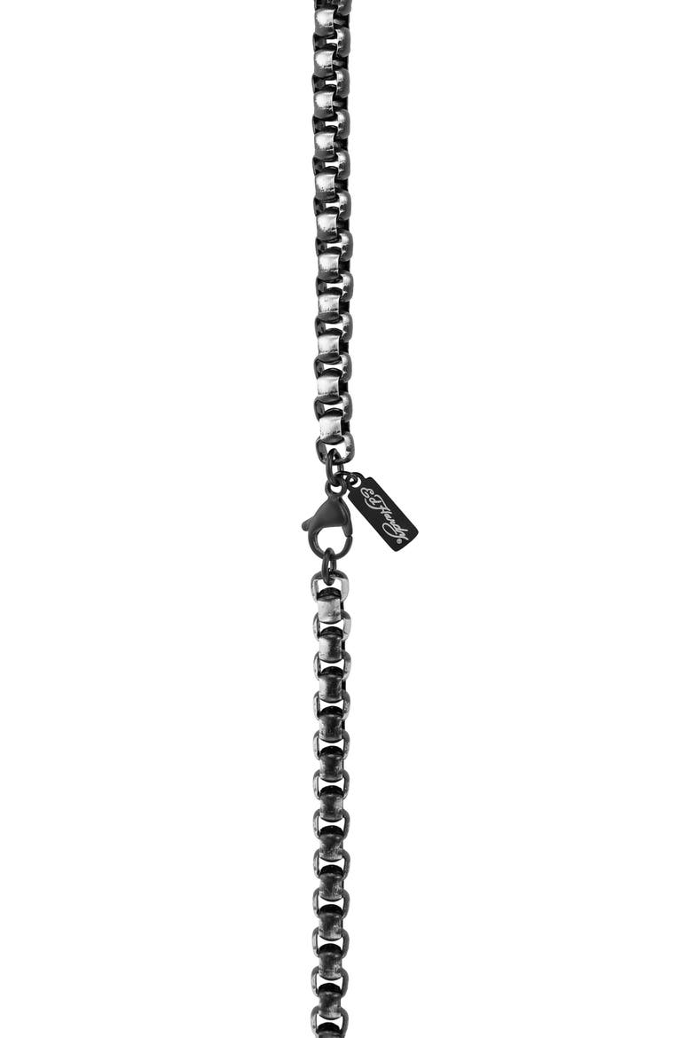 Men's Box Chain Necklace, Alternate, color, BLACK