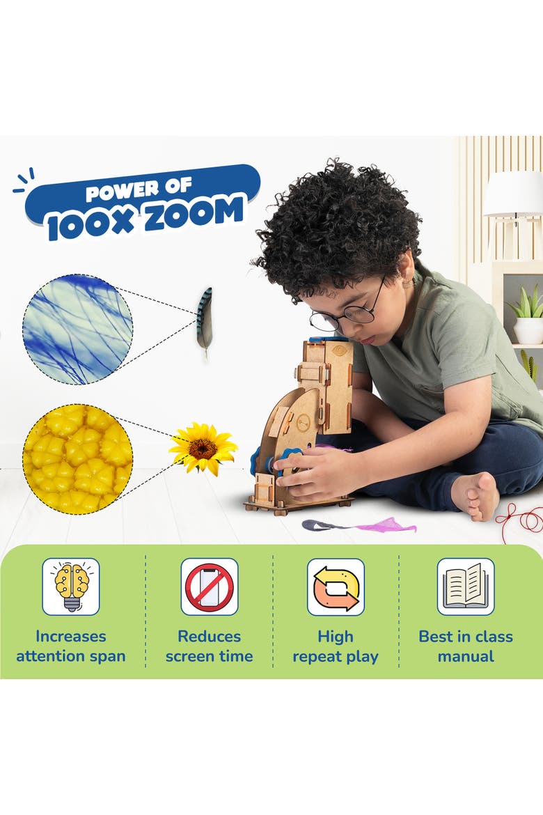 Microscope Diy Science Toy, Stem Building Set, Ages 8+, Alternate, color, Multicolored