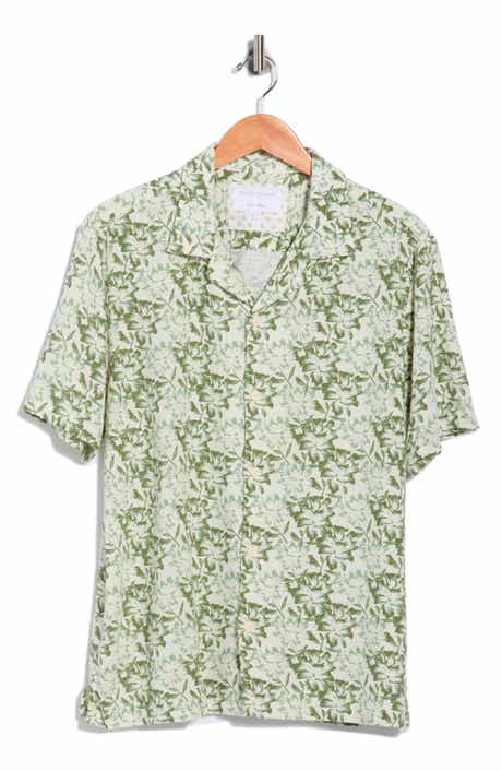 DENIM AND FLOWER Floral Short Sleeve Button-Up Shirt