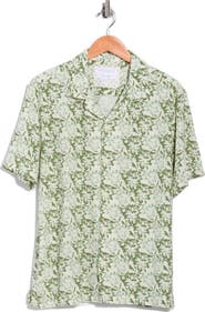 DENIM AND FLOWER Floral Short Sleeve Button-Up Shirt