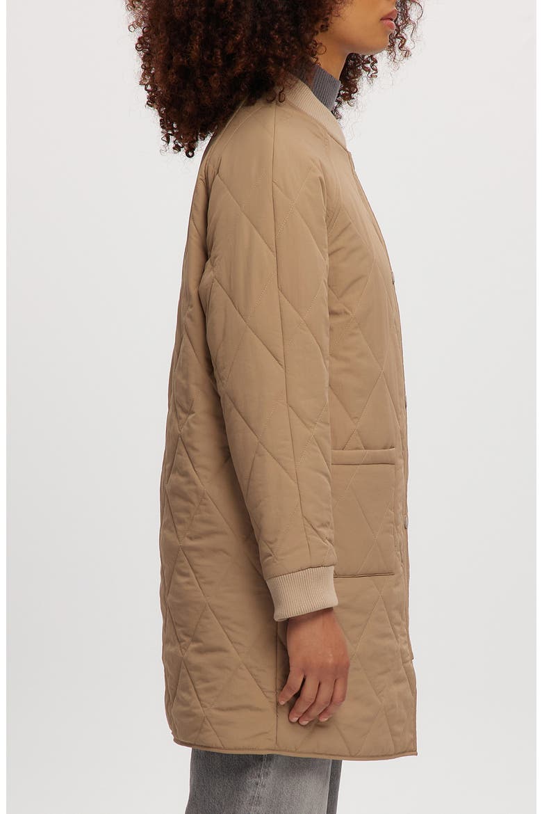 Francine Long Quilted Jacket, Alternate, color, SAND
