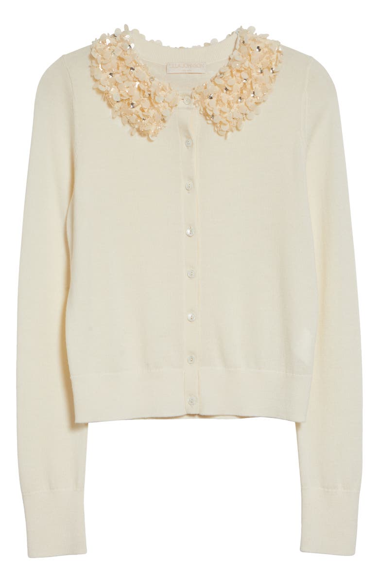 Ulla Johnson Anna Embellished Wool Cardigan, Alternate, color, Pearled Ivory