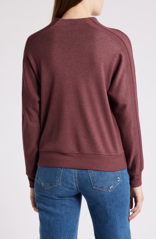 Wit & Wisdom Funnel Neck Knit Top In Heather Lotus Root