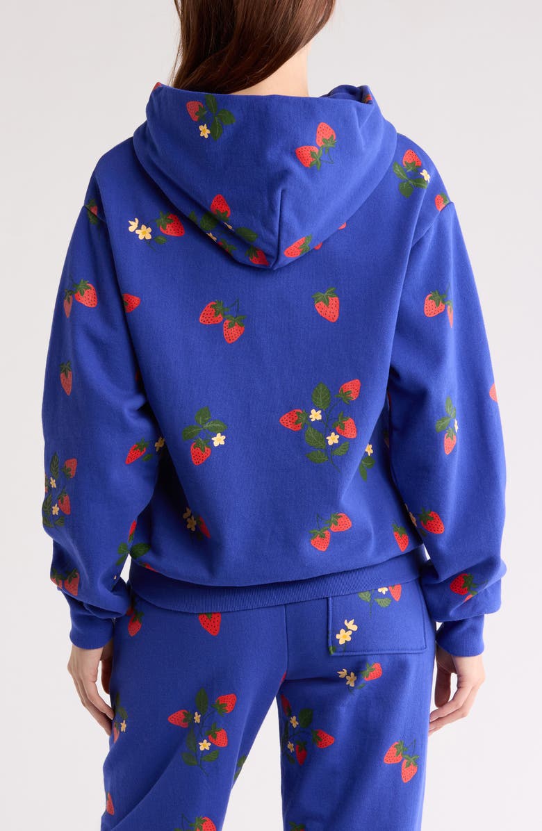 Melody Ehsani Strawberry Print Cotton Hoodie, Alternate, color, 