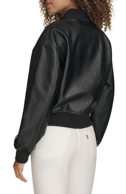 Levi's Women's Faux Leather Varsity Bomber Jacket In Blk Black