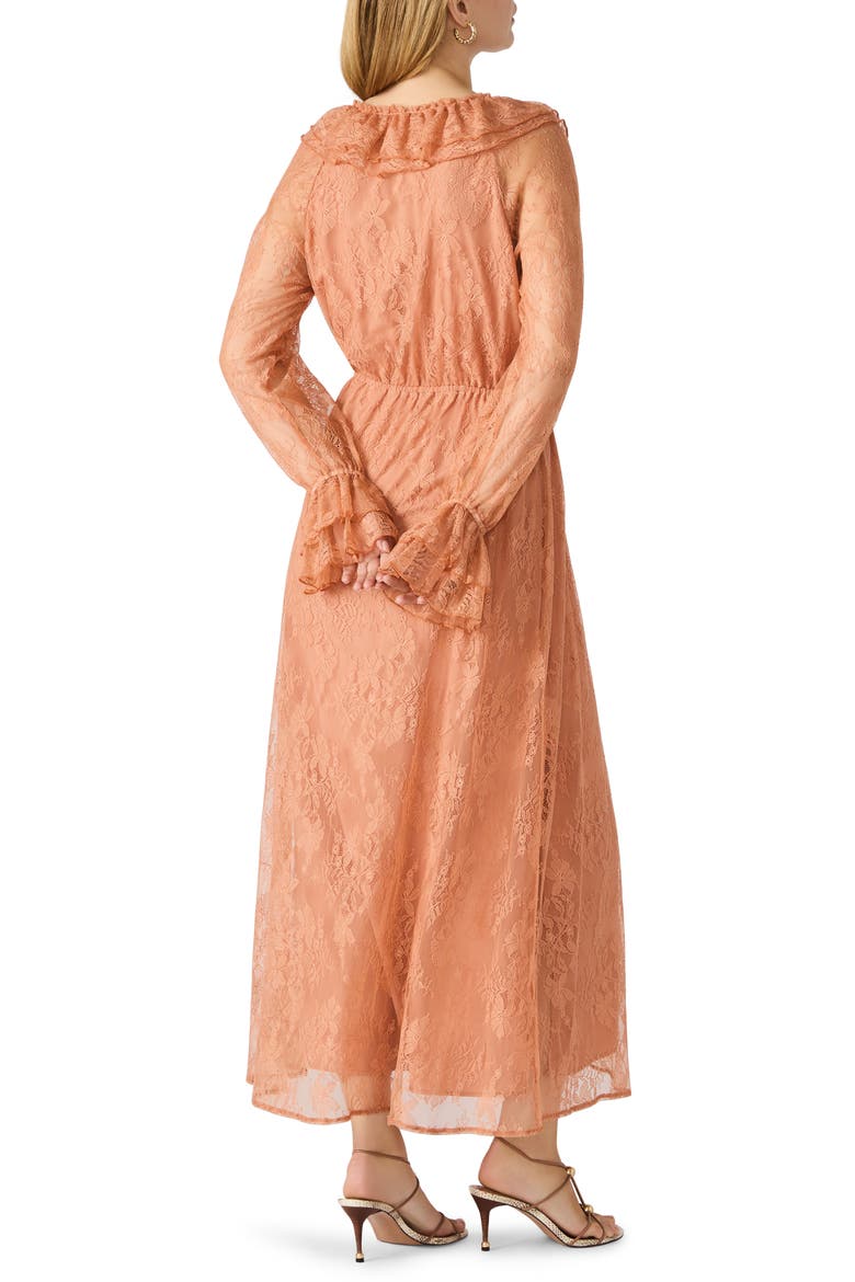 Rosabella Long Sleeve Lace Dress, Alternate, color, CLAY