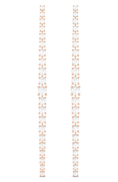 Hautecarat Lab Created Diamond Drop Earrings In 18k Rose Gold