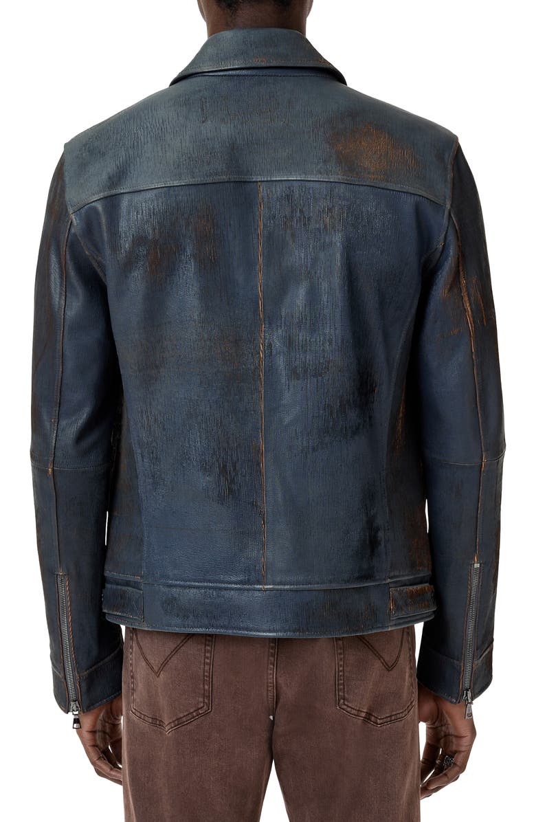 John Varvatos Otis Distressed Leather Moto Jacket, Alternate, color,