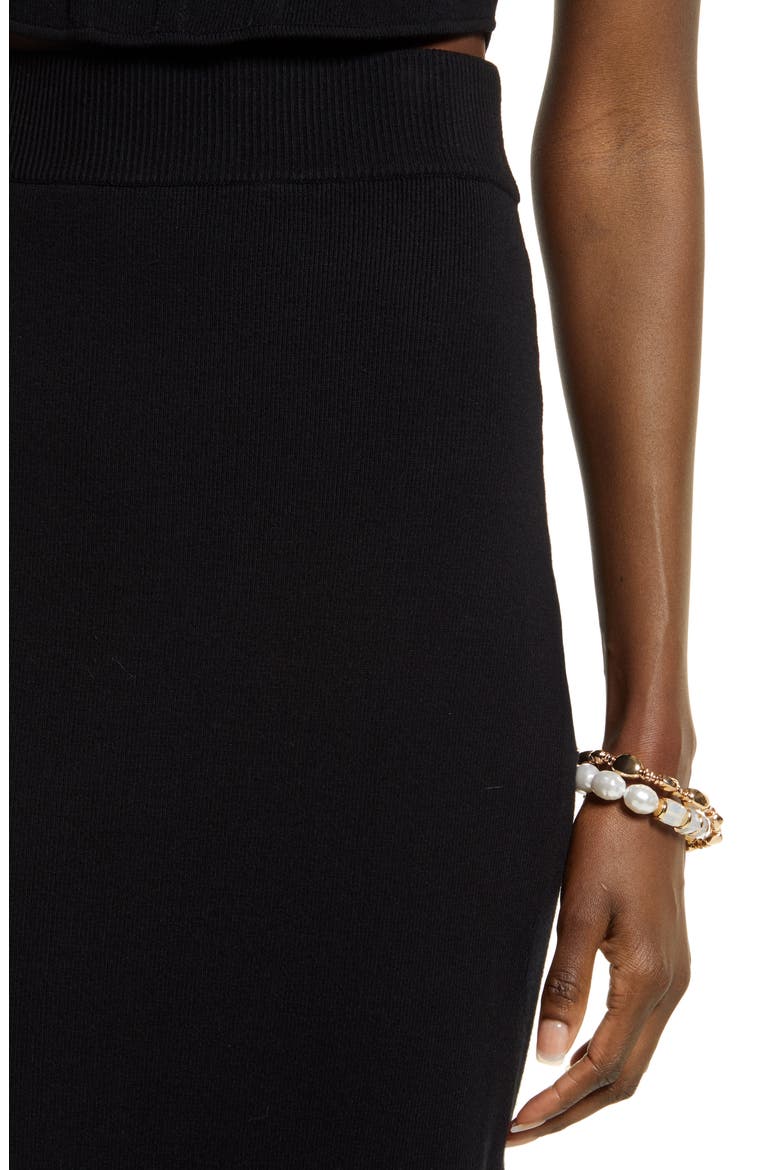 Rib Pencil Skirt, Alternate, color, BLACK