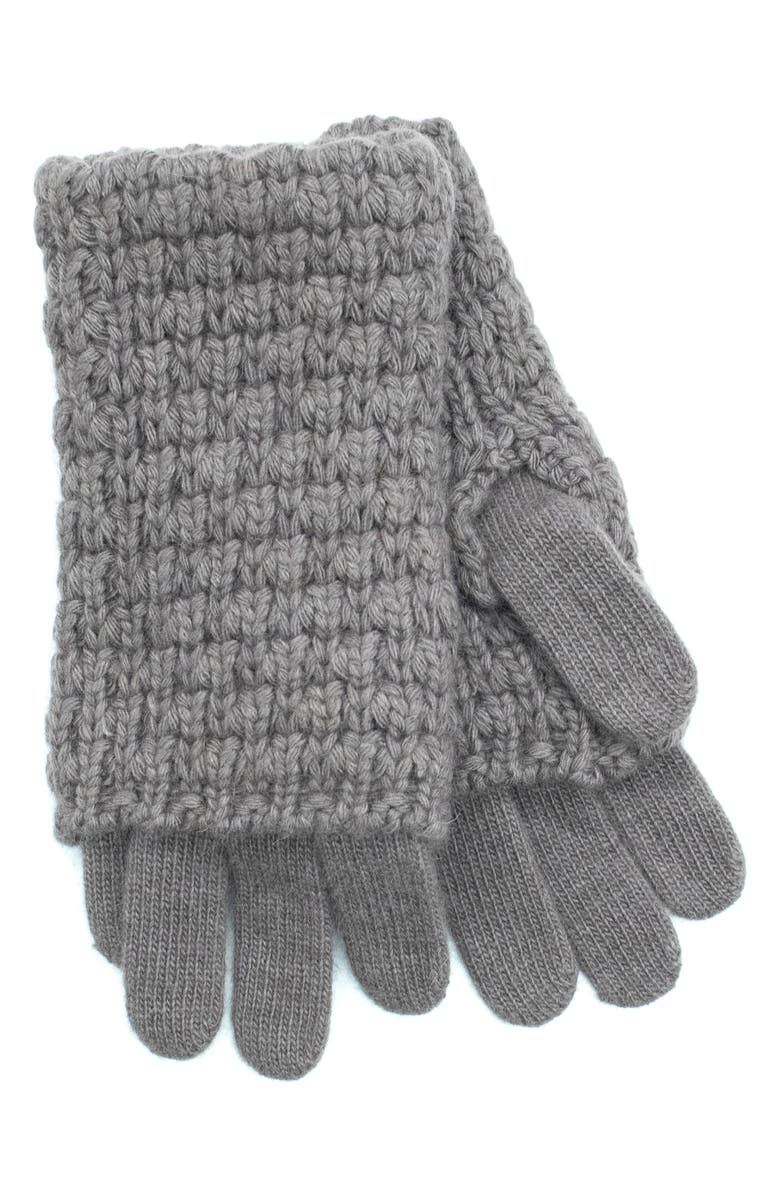 Portolano Chunky Knit Gloves, Main, color, Shale