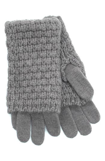 Portolano Chunky Knit Gloves In Gray