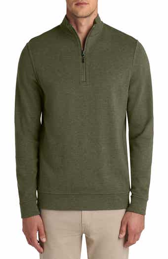 Bugatchi Reversible Quarter Zip Cotton Blend Pullover